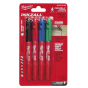 Milwaukee x4 Marqueurs INKZALL Noir, Bleu, Vert et Rouge pointe Fine (48223106)