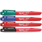 Milwaukee x4 Marqueurs INKZALL Noir, Bleu, Vert et Rouge pointe Fine (48223106)