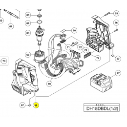 Hikoki Carcasse complète pour perforateur DH18DBL (370676)