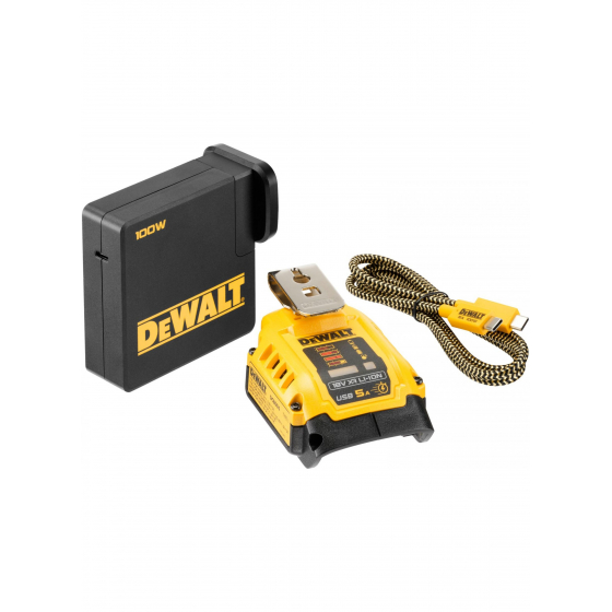 DeWalt Adaptateur, Chargeur USB-A & USB-C pour batterie XR 18V et 54V DCB094K-QW