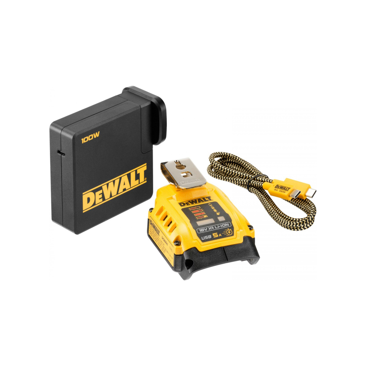 DeWalt Adaptateur, Chargeur USB-A & USB-C pour batterie XR 18V et 54V  DCB094-XJ