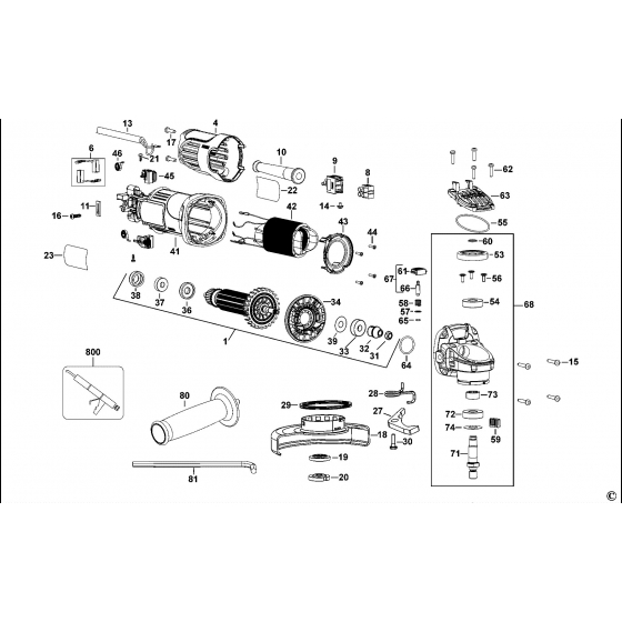 Dewalt Charbon N257700 Meuleuse DWE4110, DWE4120, DWE4150, DWE4151