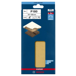 Bosch Pack de 10 Abrasifs Velcro 93x186 8 Trous C470 Expert for Wood and Paint