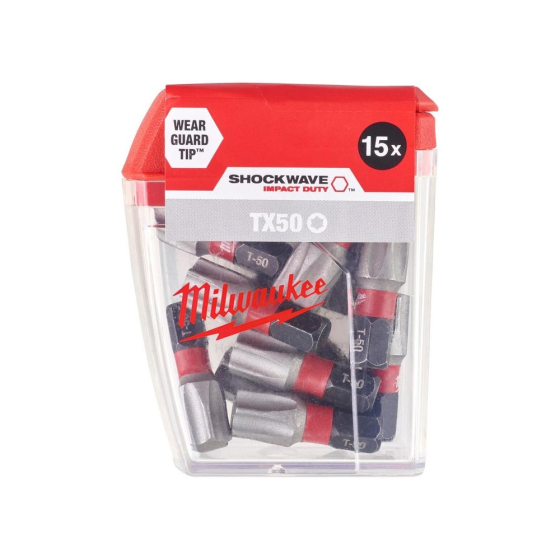 Milwaukee x25 Embouts Torx 50 de Vissage Shockwave 25mm (4932430892)