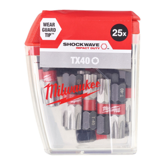 Milwaukee x25 Embouts Torx 40 de Vissage Shockwave 25mm (4932430889)