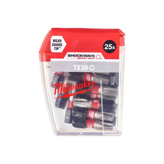 Milwaukee x25 Embouts Torx 30 de Vissage Shockwave 25mm (4932430876)