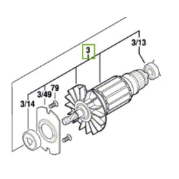 Bosch Induit pour perforateur GBH2-24D, GBH2-24DF (1614010275)