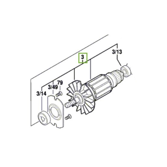 Bosch Induit pour perforateur GBH2-24D, GBH2-24DF (1614010275)