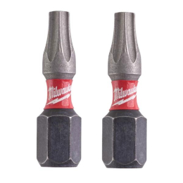 Milwaukee x2 Embouts Torx 20 25mm de Vissage Shockwave (4932430874)