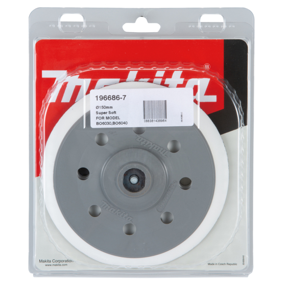 Makita plateau de ponçage Très Souple ø150mm pour Ponceuse BO6030, BO6040 (196686-7)