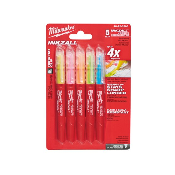 Milwaukee x5 Surligneurs INKZALL Multi couleurs (48223206)