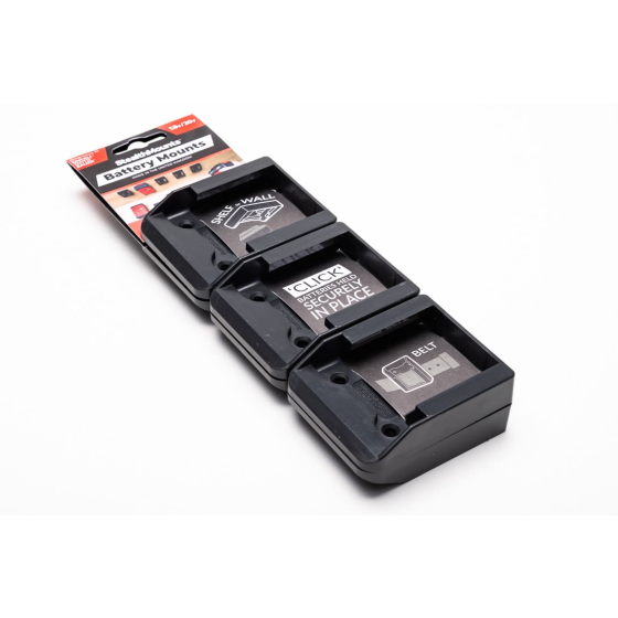 StealthMounts Supports de batteries Einhell, Ozito, Bauer 18V/20V 6-pack NOIR BM-EO18-BLK-6