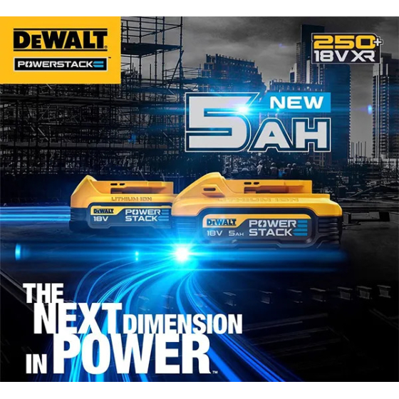 DeWalt Batterie 18V POWERSTACK 5.0Ah Li-ion DCBP518-XJ