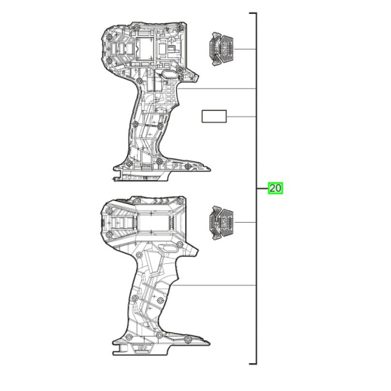 AEG Carter de Perceuse, Visseuse 18V BSB18C2X, BSB18C2 (4931465192)