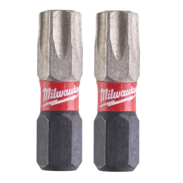 Milwaukee x2 Embouts Torx 40 25mm de Vissage Shockwave (4932430888)