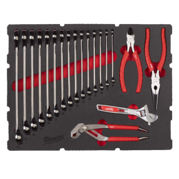 Milwaukee Module mousse PACKOUT 19Pcs avec clés plate, Jeu de pinces (4932480715)