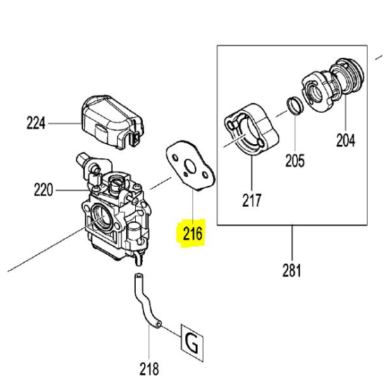 Makita Joint de carburateur pour souffleur EB5300 (161519-5)