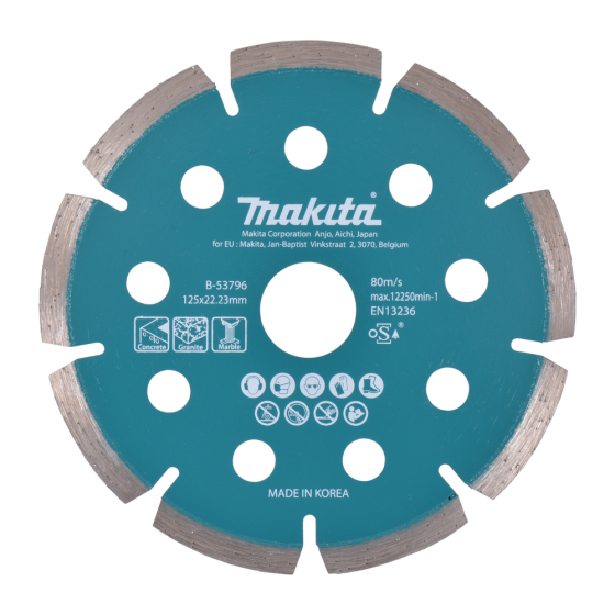 Makita Disque diamant ø125mm TURBO béton & granite (B-53796)