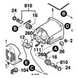 BOSCH 1619PA0206 Charbons, Jeu de balais GTS 10