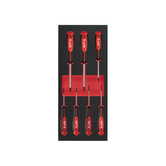 Milwaukee Jeu de x7 tournevis TORX avec module mousse pour servante d'atelier (4932492391)