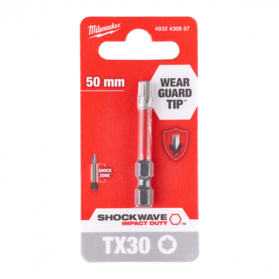 Milwaukee x1 Embout TX30 de Vissage Shockwave 50mm (4932430887)