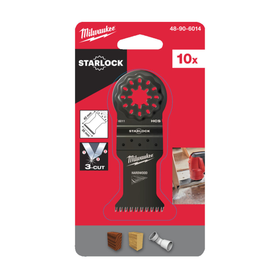 Milwaukee x10 Lame plongeante 35x42mm bois dur pour outil multifonction STARLOCK (48906014)