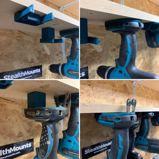 StealthMounts Supports de machines Makita 18V LXT 4-pack Bleu TM-MK18-BLU-4