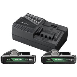 Hikoki Pack de 2 Batteries 4.0Ah compact BSL1840M et 1 Chargeur UC18YFSL