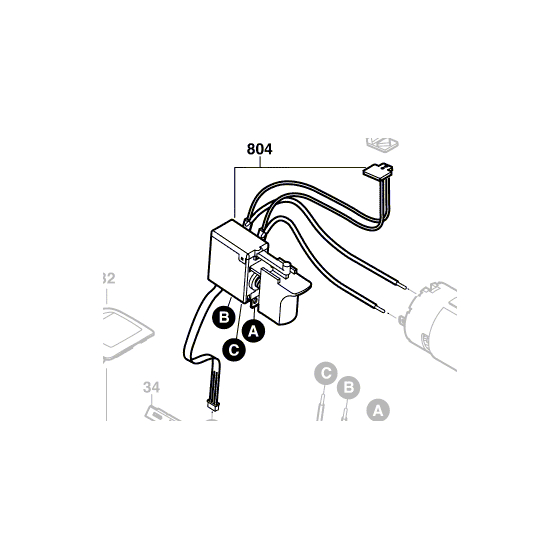 Bosch Interrupteur pour perceuse PSR18LI-2, PSR14.4LI-2 (2609002109)