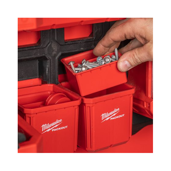 Milwaukee Lot de 2 conteneurs 10x10cm amovibles pour organisateur Packout (4932480698)