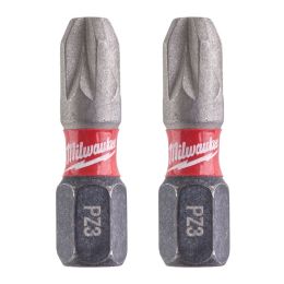 Milwaukee x2 Embouts PZ3 25mm de Vissage Shockwave (4932430868)