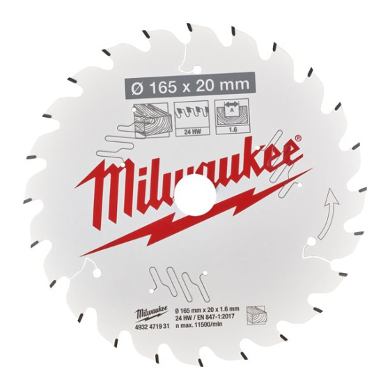 Milwaukee Lame de scie circulaire Bois Ø165x20x24Dts ATB (4932471931)