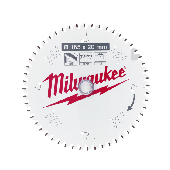 Milwaukee Lame de scie circulaire Alu Ø165x20x52Dts TF (4932479087)