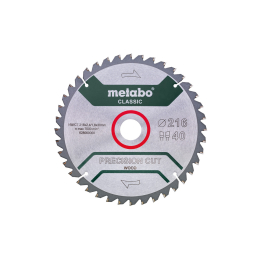 Metabo Lame de scie circulaire BOIS ø216x30 40Dts (628060000)
