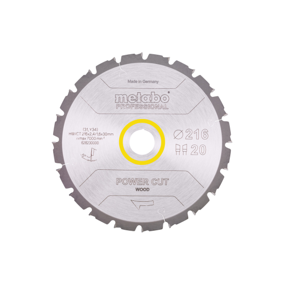 Metabo Lame de scie circulaire BOIS ø216x30 20Dts (628230000)