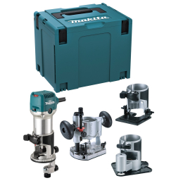 Makita RT0702CX3J Affleureuse - Défonceuse Multifonctions 710W Ø 8mm avec accessoires et makpac