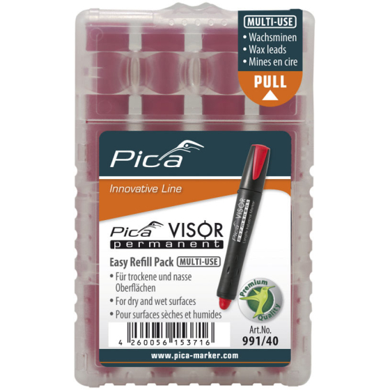 Pica VISOR mines de rechange rouge pour marqueurs permanent 991/40