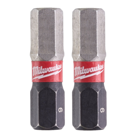 Milwaukee x2 Embouts 6mm x 25mm de Vissage Shockwave (4932430897)
