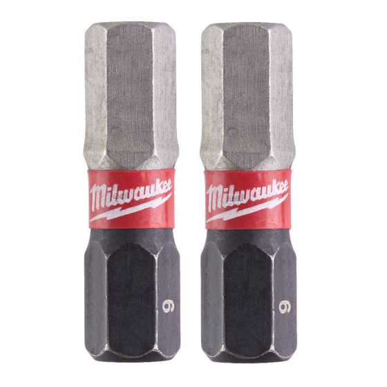 Milwaukee x2 Embouts 6mm x 25mm de Vissage Shockwave (4932430897)