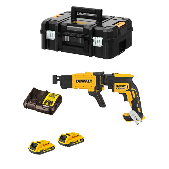 Dewalt DCF620D2K-QW Visseuse Plaques de Plâtre 18V 2x2.0Ah (Chargeur DCF6202 de Vis Inclus)