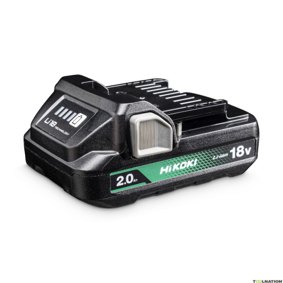 Hikoki Batterie à glissière Li-ion compacte 18V 2.0Ah avec indicateur de charge BSL1820M Hikoki Batterie à glissière Li-ion compacte 18V 2.0Ah avec indicateur de charge BSL1820M