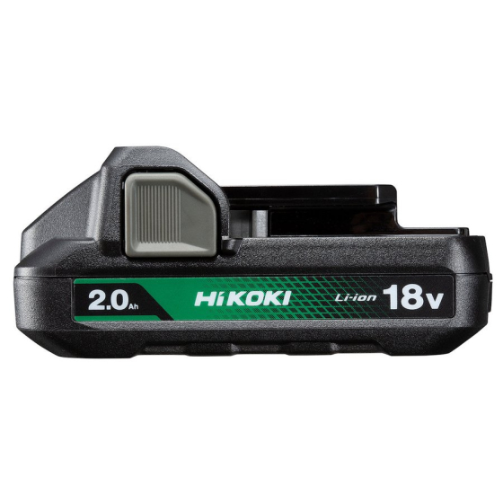 Hikoki Batterie à glissière Li-ion compacte 18V 2.0Ah avec indicateur de charge BSL1820M Hikoki Batterie à glissière Li-ion compacte 18V 2.0Ah avec indicateur de charge BSL1820M