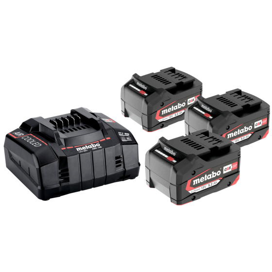 Metabo Set de base Li-ion 18V 3x5.2Ah avec chargeur rapide ASC 145 (685048000)