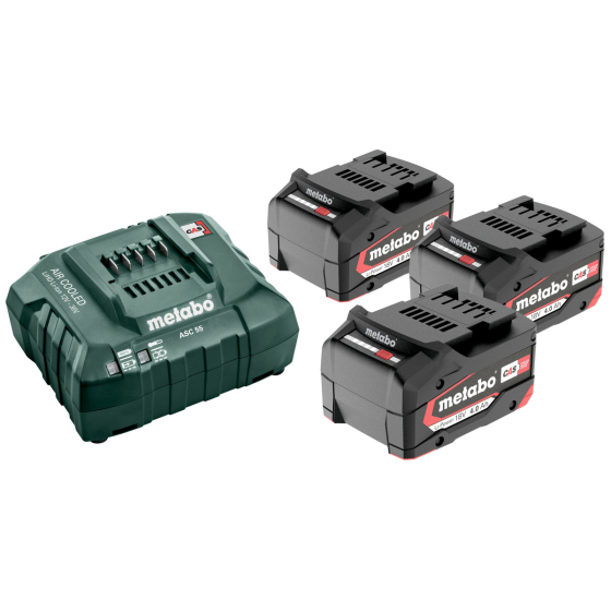 Metabo Set de base Li-ion 18V 3x4.0Ah avec chargeur rapide ASC 55 (685048000)