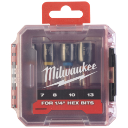 Milwaukee Set de x3 Douilles de vissage magnétique Shockwave 7-8-10-13mm (4932492445)