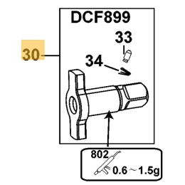 Dewalt Enclume 1/2" pour boulonneuse à choc DCF899, DCF899N, DCF899NT, DCF899P2 (N816252)