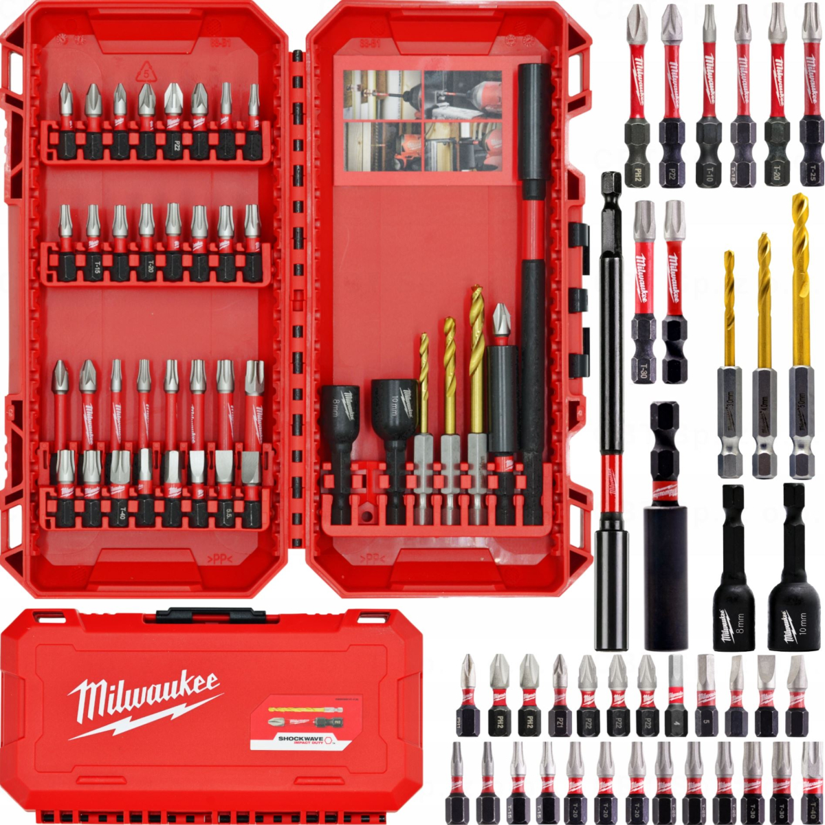 Coffret 28 Embouts Shockwave MILWAUKEE Spécial visseuse à chocs -  4932352455