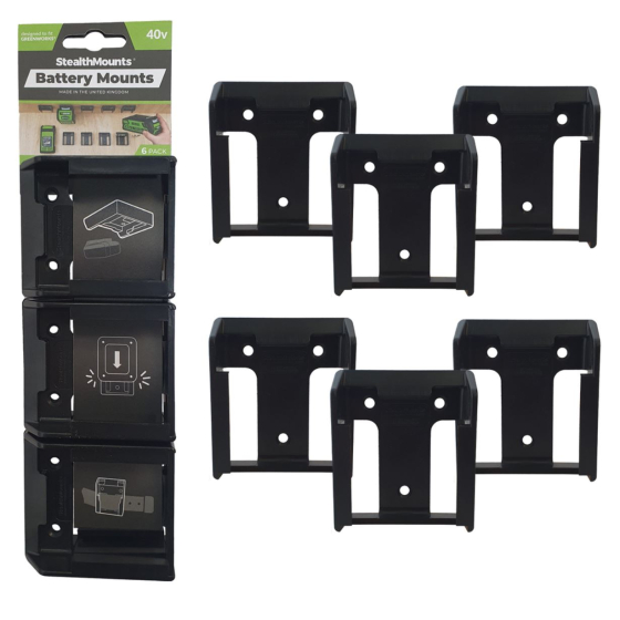 StealthMounts Supports de batteries Greenworks 40v 6-pack NOIR BM-GW40-BLK-6