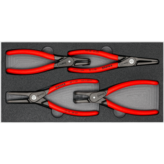 Knipex jeu de 4 Pinces à circlips avec plateaux en mousse (00 20 01 V09)