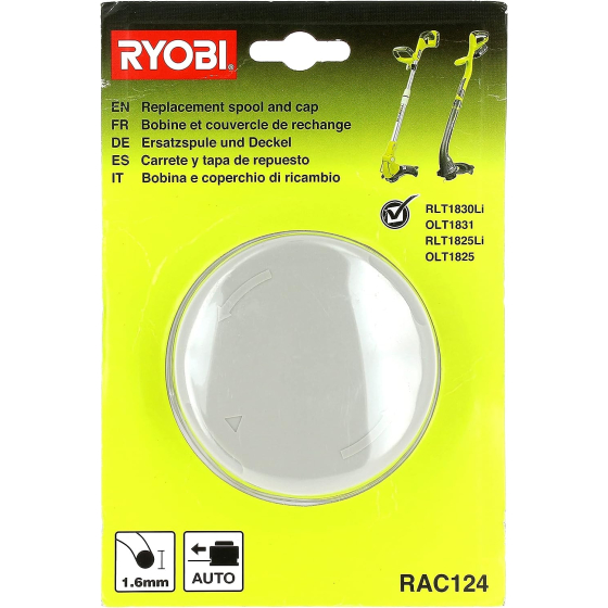 Ryobi RAC124 Bobine et Couvercle de Rechange RLT1830, RLT1830, OLT1831 (5132002433) Ryobi RAC124 Bobine et Couvercle de Rechange RLT1830, RLT1830, OLT1831 (5132002433)